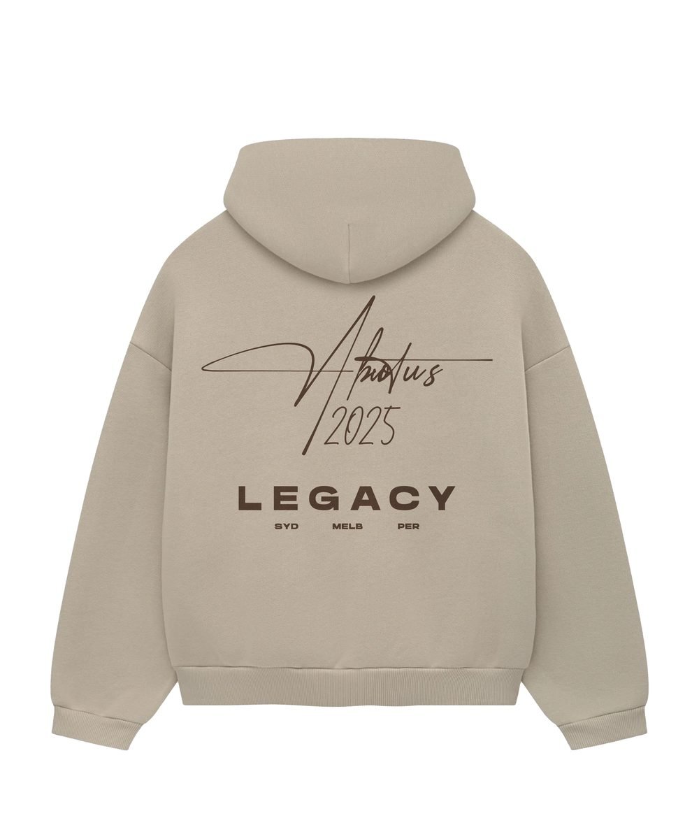 Signature-style back-print hoodie design