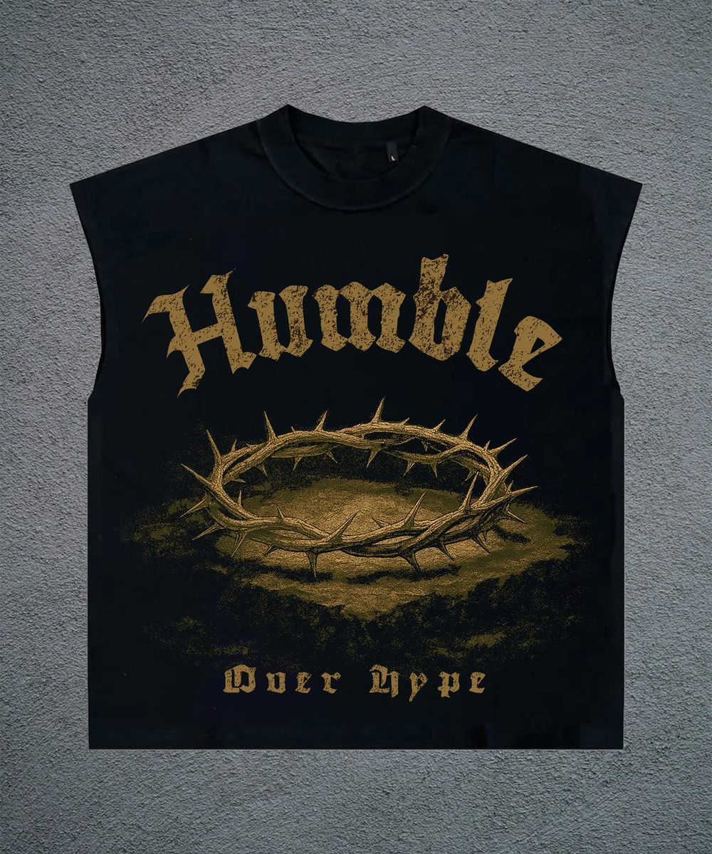 Humble crown of thorns back-print tank design