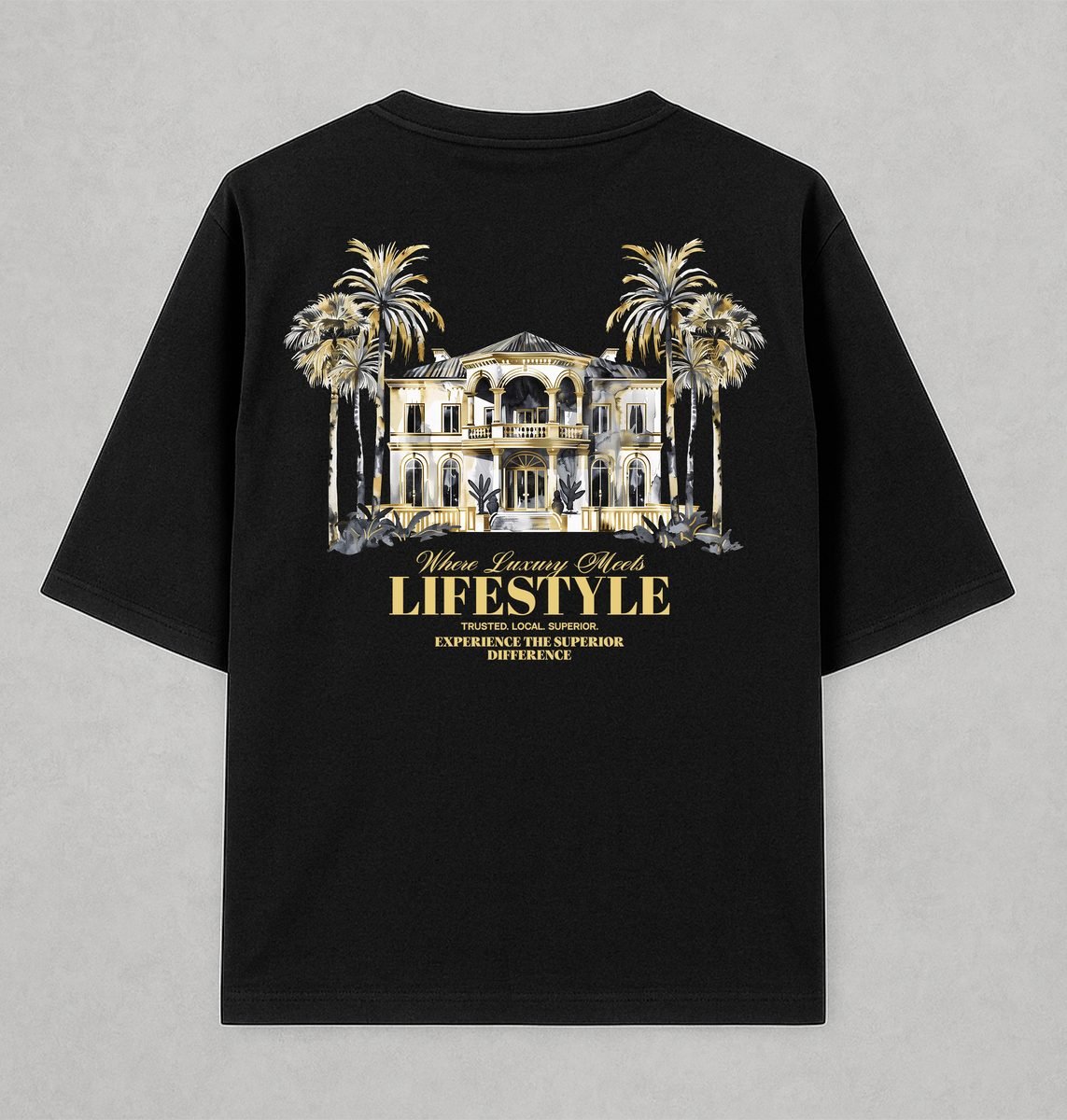 Luxury lifestyle back-print tee design
