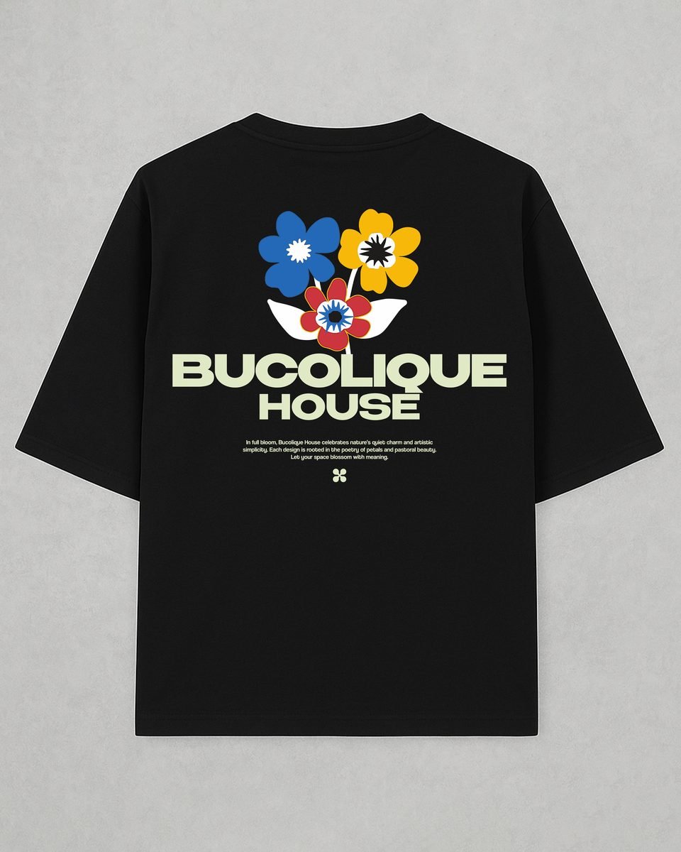 Bucolique House floral back-print tee design